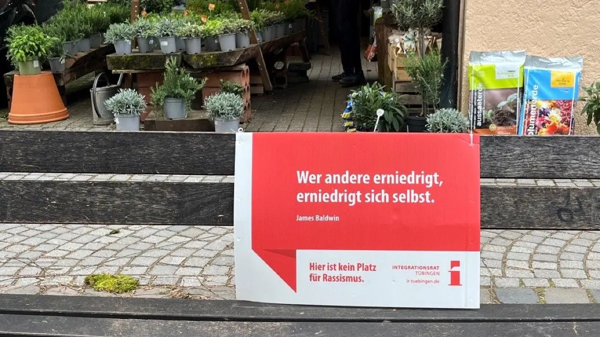 Ein Plakat der Aktion in der Metzgergasse.
