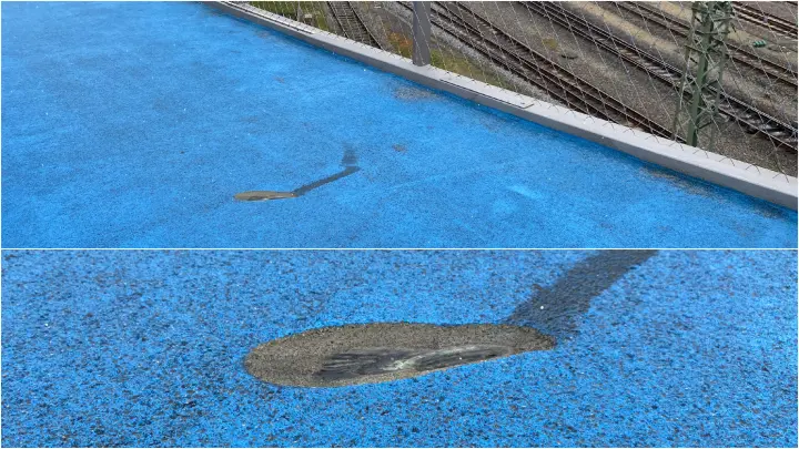 Loch in Fahrradbrücke gefräst