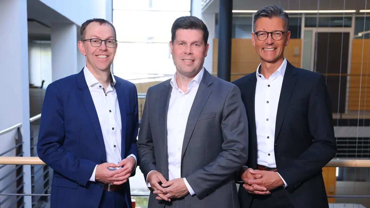 Das Vorstandsteam der Volksbank Norschwarzwald: Tobias Burkhardt, Stefan Waidelich und Martin Schmiederer.