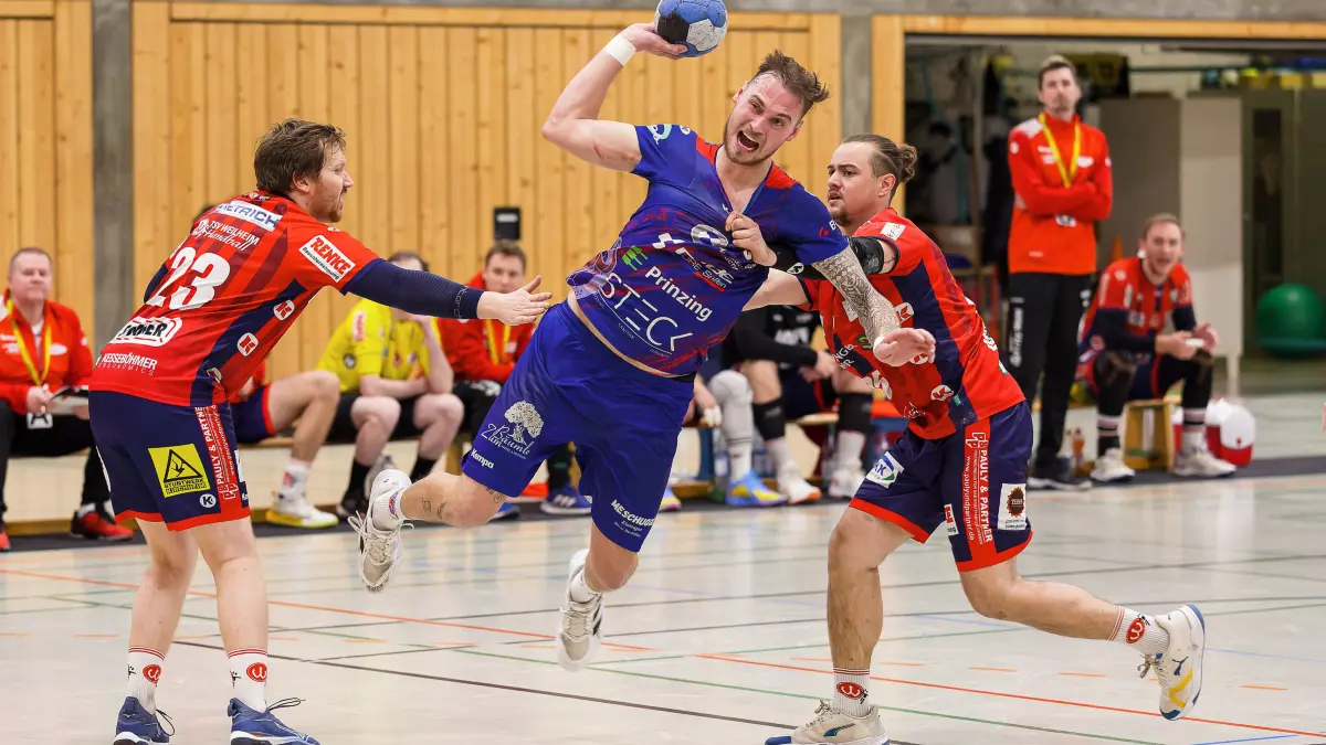 Handball Landesliga Staffel 3: Handball Landesliga Staffel 3; KuGiS Handball - TSV Weilheim;
Marvin Freichel (SG KuGi, #10);
28.03.2026; Ankenhalle; Kuchen.
Foto: Thomas Madel