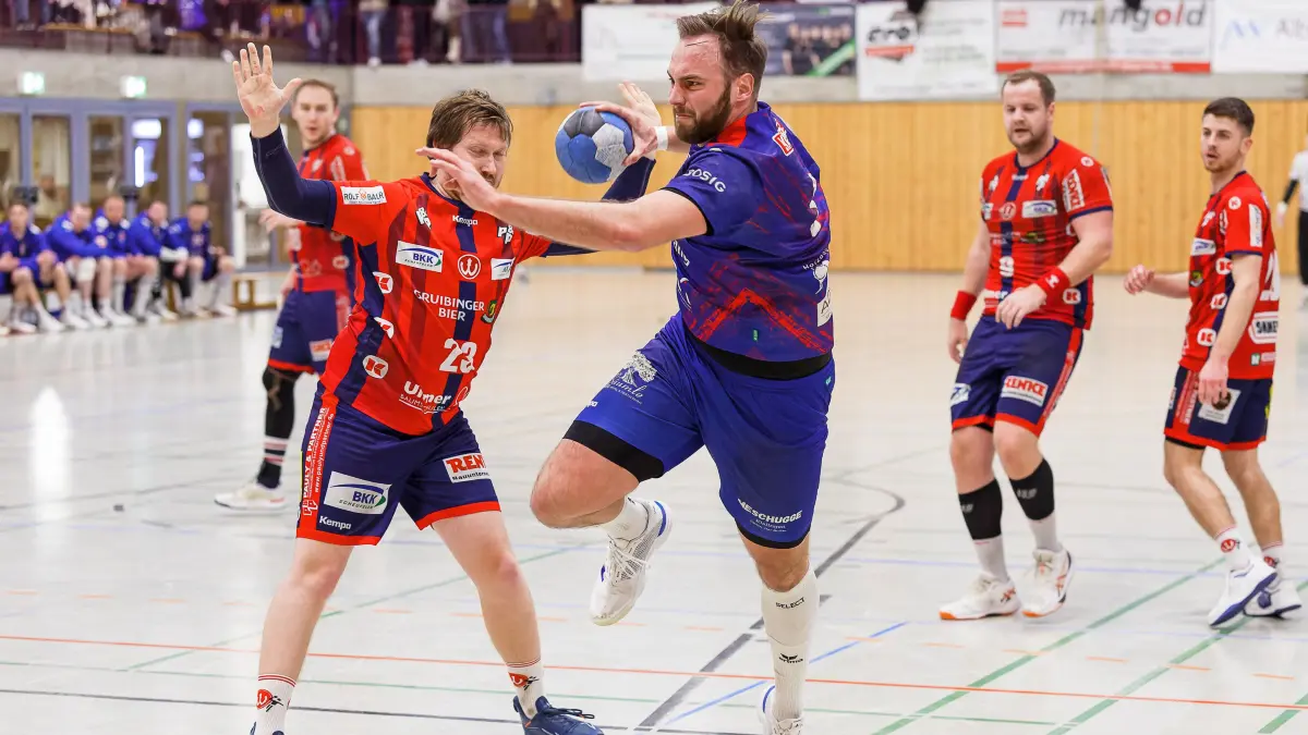 Handball Landesliga Staffel 3: Handball Landesliga Staffel 3; KuGiS Handball - TSV Weilheim;
Martin Putz (SG KuGi, #3);
28.03.2026; Ankenhalle; Kuchen.
Foto: Thomas Madel