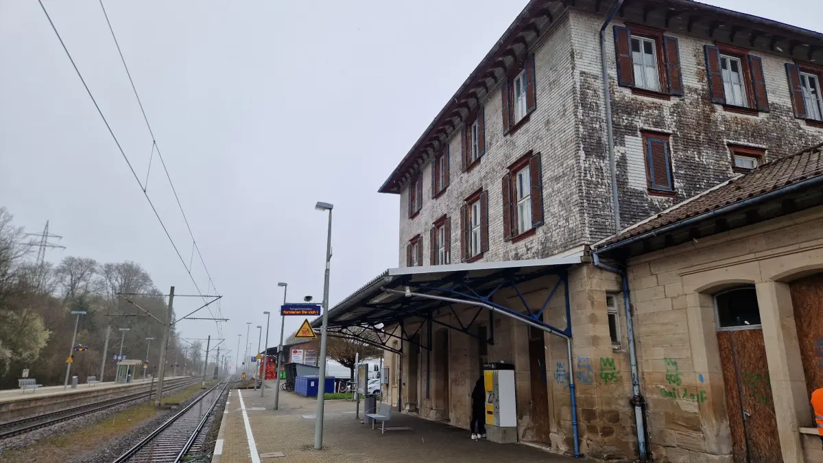 Bahnhof Gaildorf West, Ansicht vom Bahnsteig aus