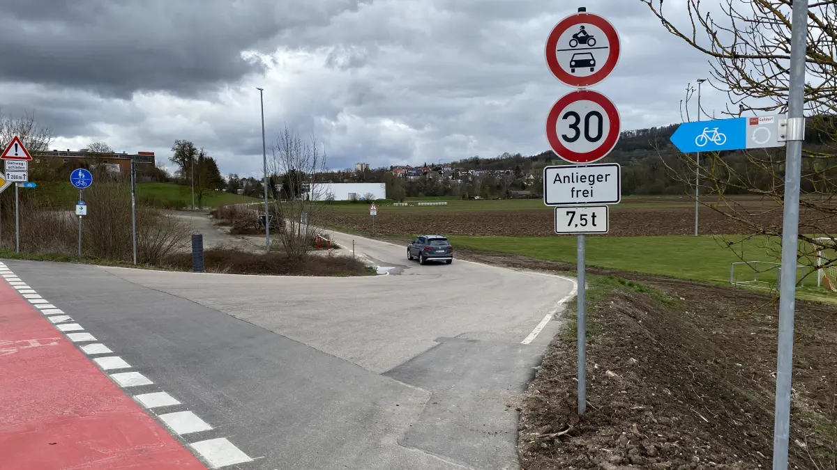 Am Dienstagmittag haben Mitarbeiter des städtischen Bauhofs Schilder an der Eschenau ausgetauscht: Anlieger dürfen nun mit höchstens 30 km/h durchfahren. Etliche Fahrzeuge fuhren aber auch zuvor hin und her.