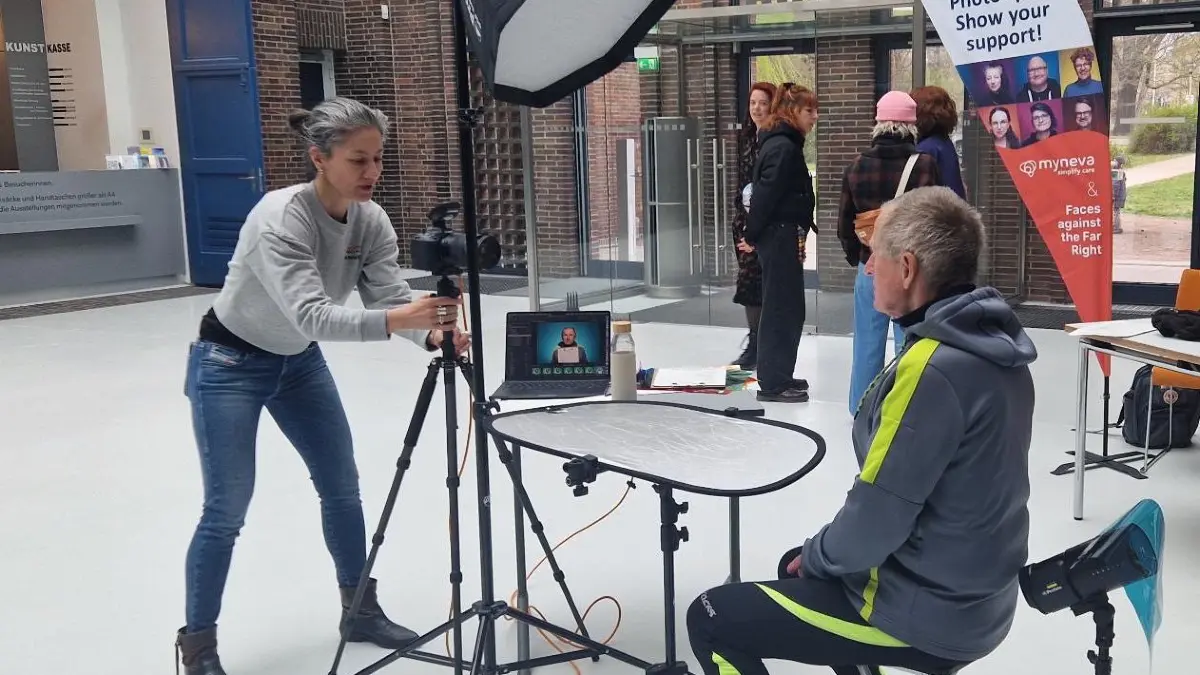 Tübingen Franzwerk Französisches Viertel Aktion Projekt Gesichter gegen Rechts Fotografin Anne Manke