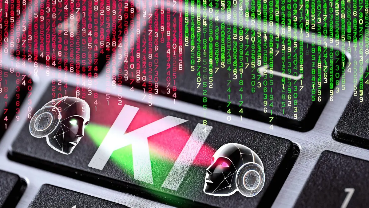 18 August 2024: Symbolic image of modern AI technology on a computer keyboard. Artificial intelligence chatbot. PHOTOMONTAGE *** Symbolbild für moderne KI-Technologie auf einer Computertastatur. Künstliche Intelligenz Chatbot. FOTOMONTAGE
