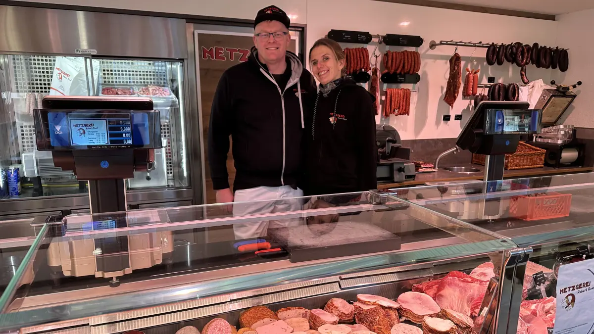Stefanie und Robert führen in Schörzingen die Metzgerei Ruof.