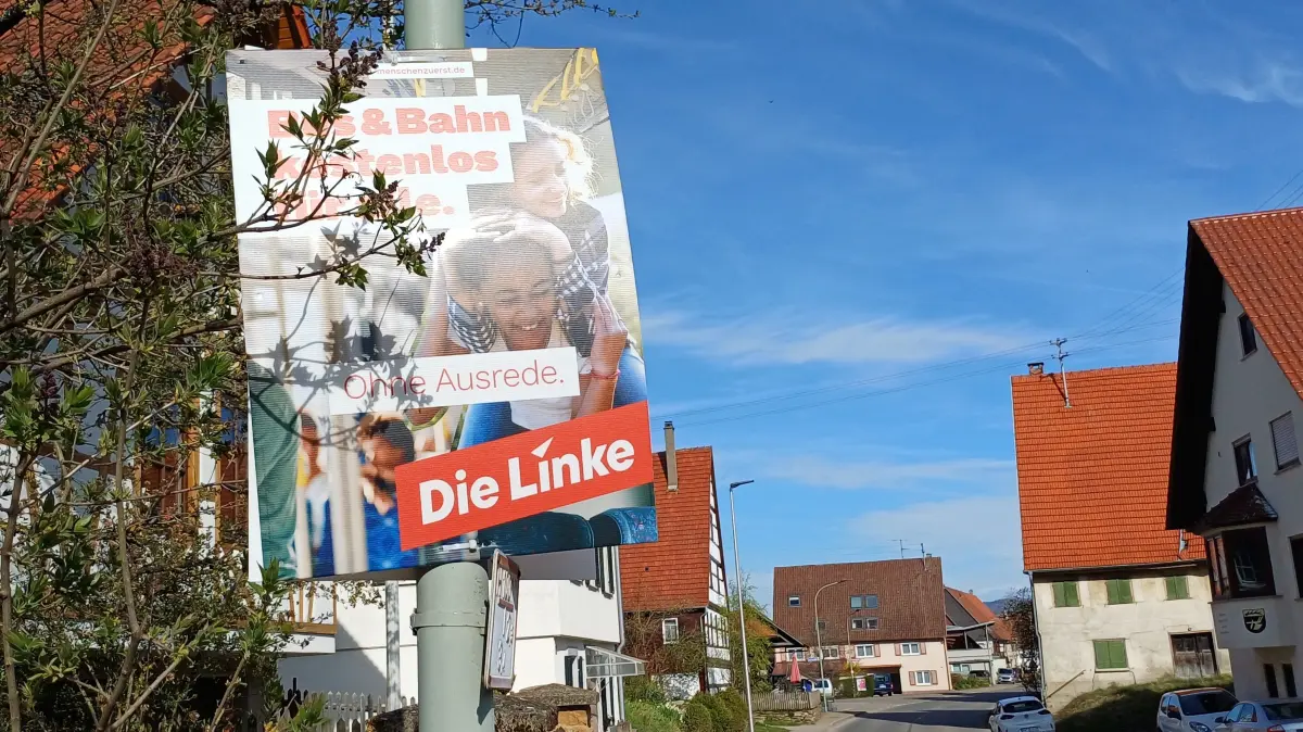 Wahlplakat Linke Landtagswahl 2025 Ostdorf