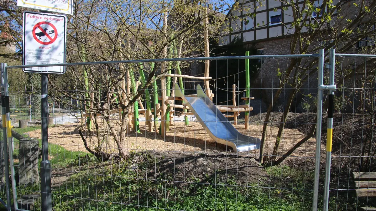 Neue Baustelle: Auf dem Spielplatz im unteren Teil des Lammgartens