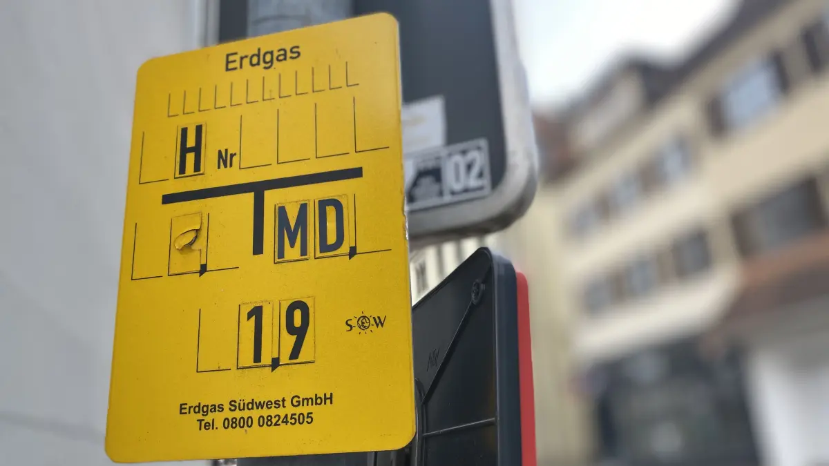 Erdgas-Schild in Ehingen