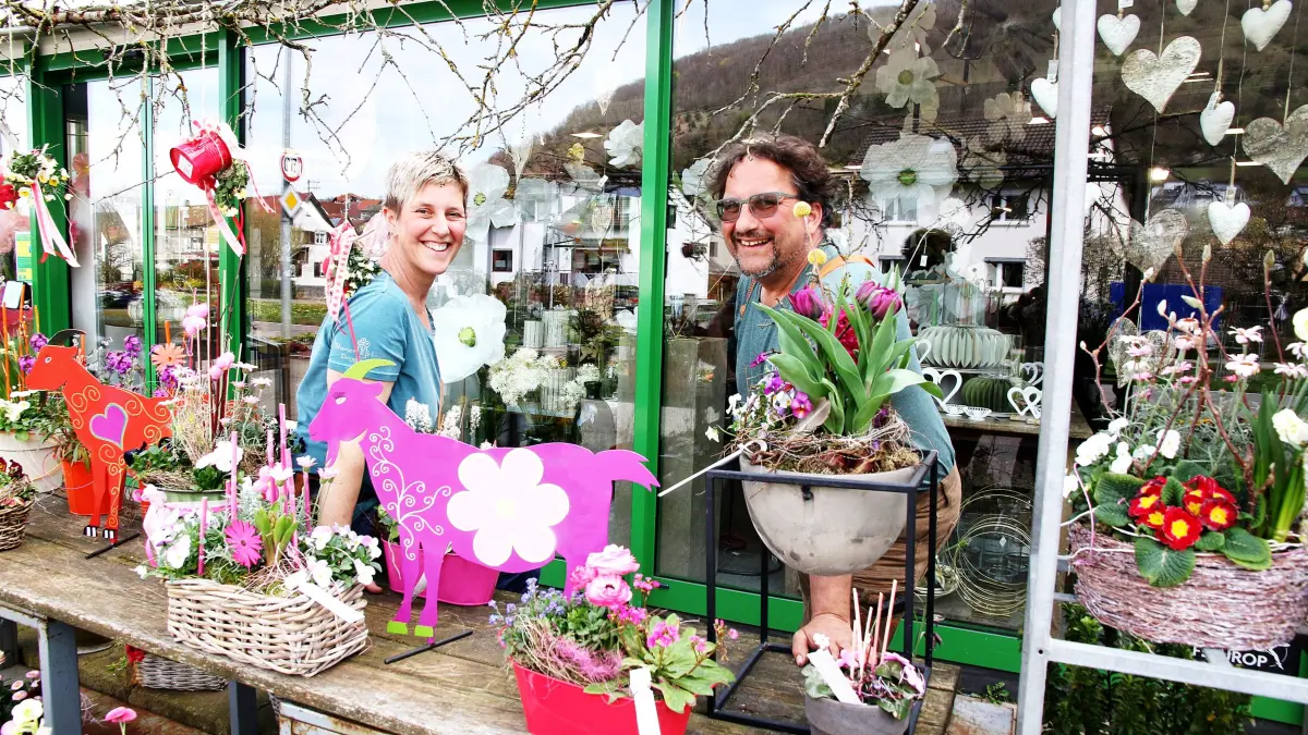 Stefan Heilig und seiner Schwester Katrin Mayer von Blumen Heilig in Deggingen.