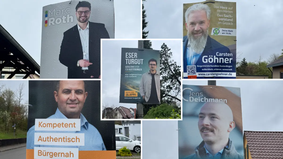 Wahlplakate der Bürgermeisterkandidaten in Kusterdingen