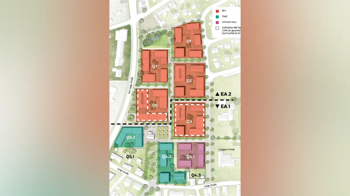 Der große Plan der "Mössinger Höfe" - das neue Wohnviertel im Herzen der Stadt.