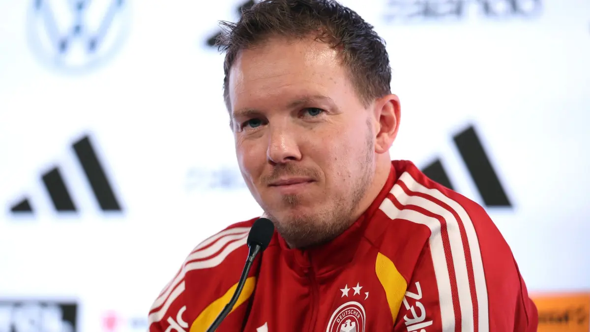Julian Nagelsmann: ARCHIV - 29.03.2026, Baden-Württemberg, Stuttgart: Fußball: Nationalmannschaft, Pressekonferenz vor dem Heimspiel gegen Ghana: Bundestrainer Julian Nagelsmann (Deutschland) während der Pressekonferenz. (zu dpa: «Nagelsmann als Mensch: Keine KI, aber Aberglaube») Foto: Christian Charisius/dpa +++ dpa-Bildfunk +++