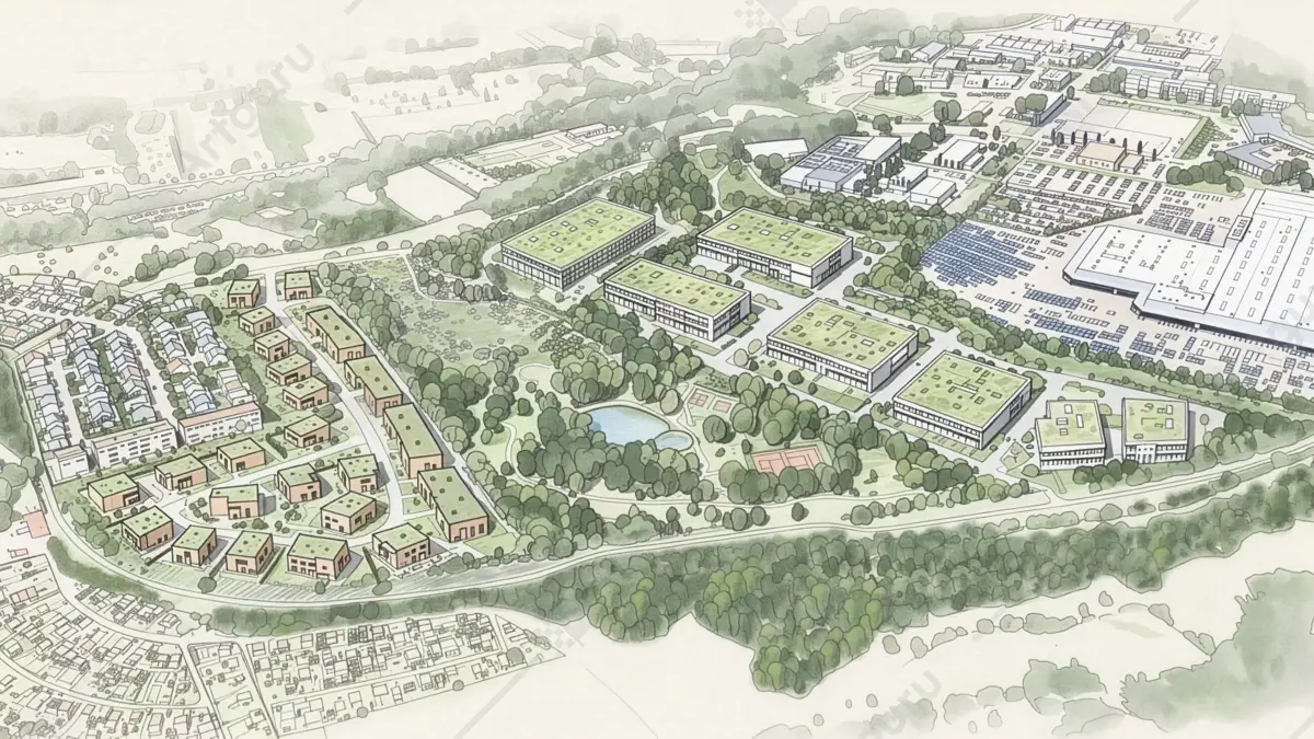 Göppingen Grafik Bebauung Stauferpark