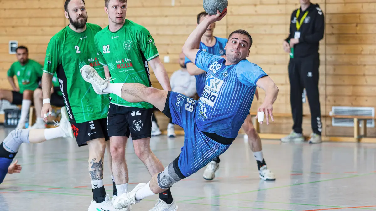 Handball Landesliga: Handball Landesliga; TV Treffelhausen - TSV Lindau;
Jannik Bühler (TV Treffelhausen, #89);
19.04.2026; Alb-Sporthalle, Böhmenkirch.
Foto: Thomas Madel