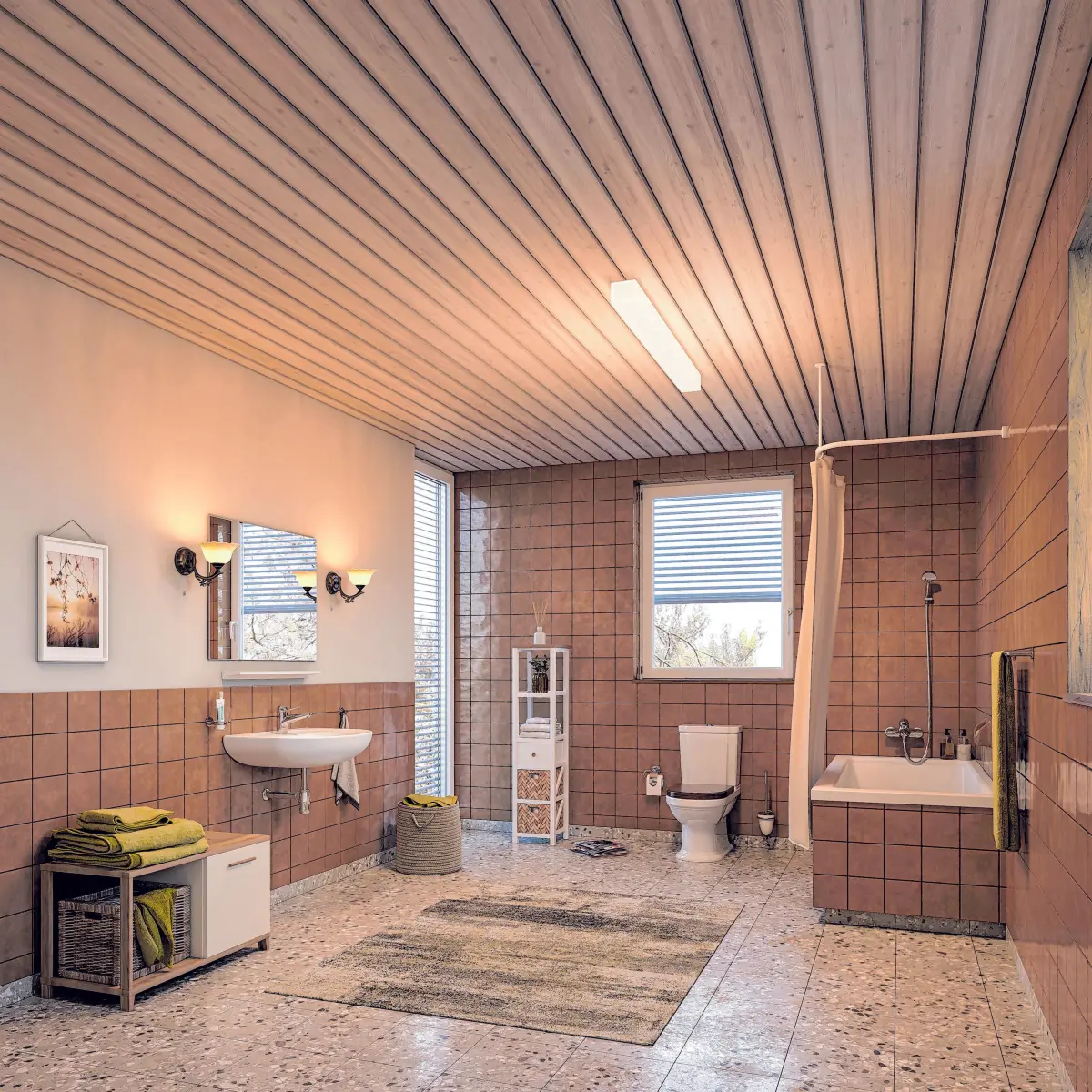 Vorher und nachher: Ganz links ein Badezimmer, das in die Jahre gekommen ist. Daneben zwei Entwürfe der Experten von Viterma, die im Handumdrehen eine moderne Wohlfühloase gestalten. ⇥Fotos: Unternehmen