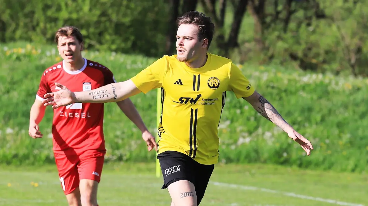 Louis Hermann erzielt das goldene Tor für den TSV Crailsheim.