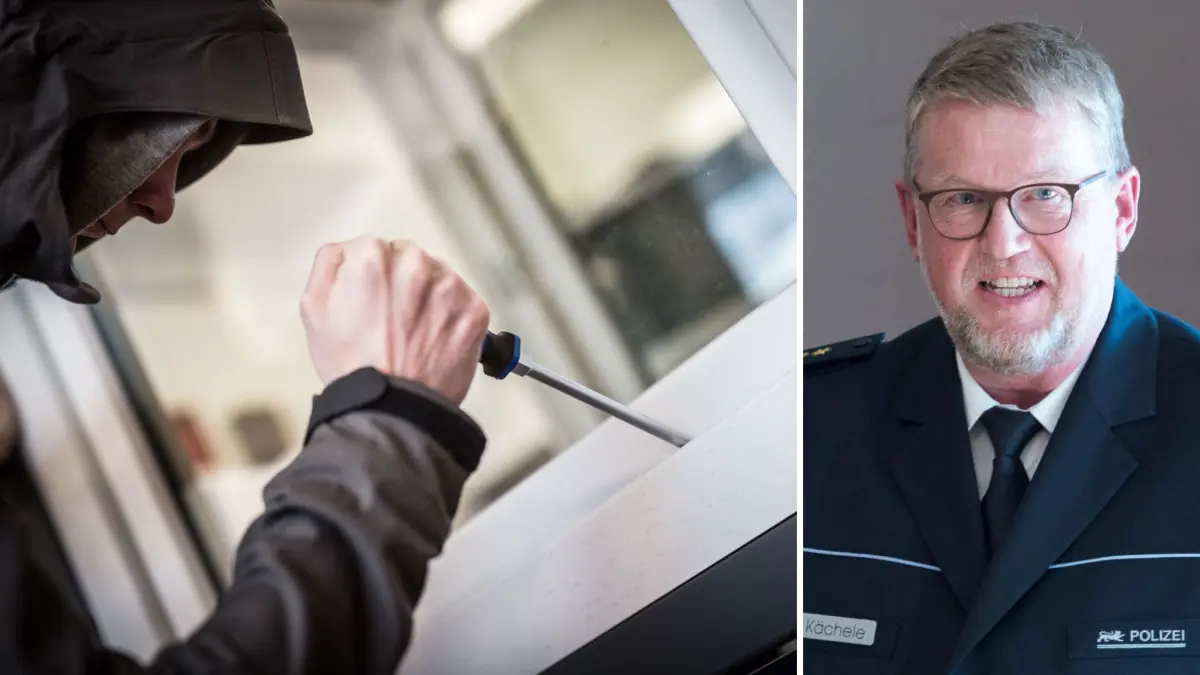Symbolbild Einbruch und der Leiter des Polizeireviers Tübingen Heiko Kächele