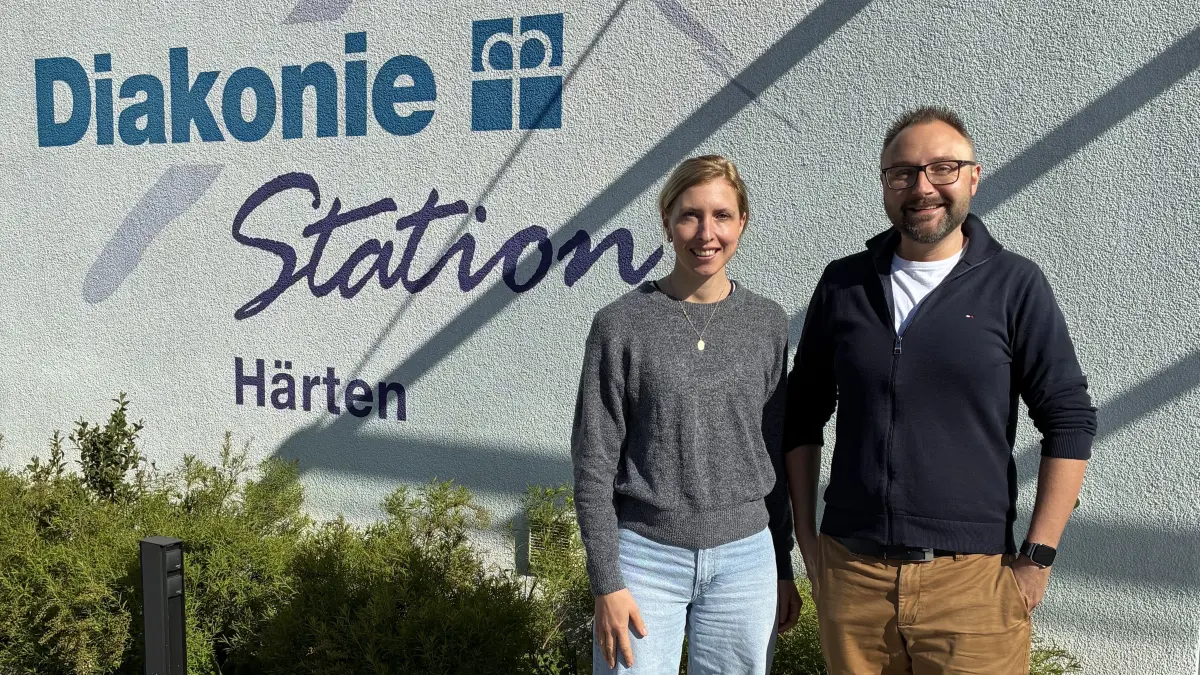 Geschäftsführer Clemens-Daniel Digel und Pflegedienstleitung Sonja Kemmler der Diakoniestation Härten