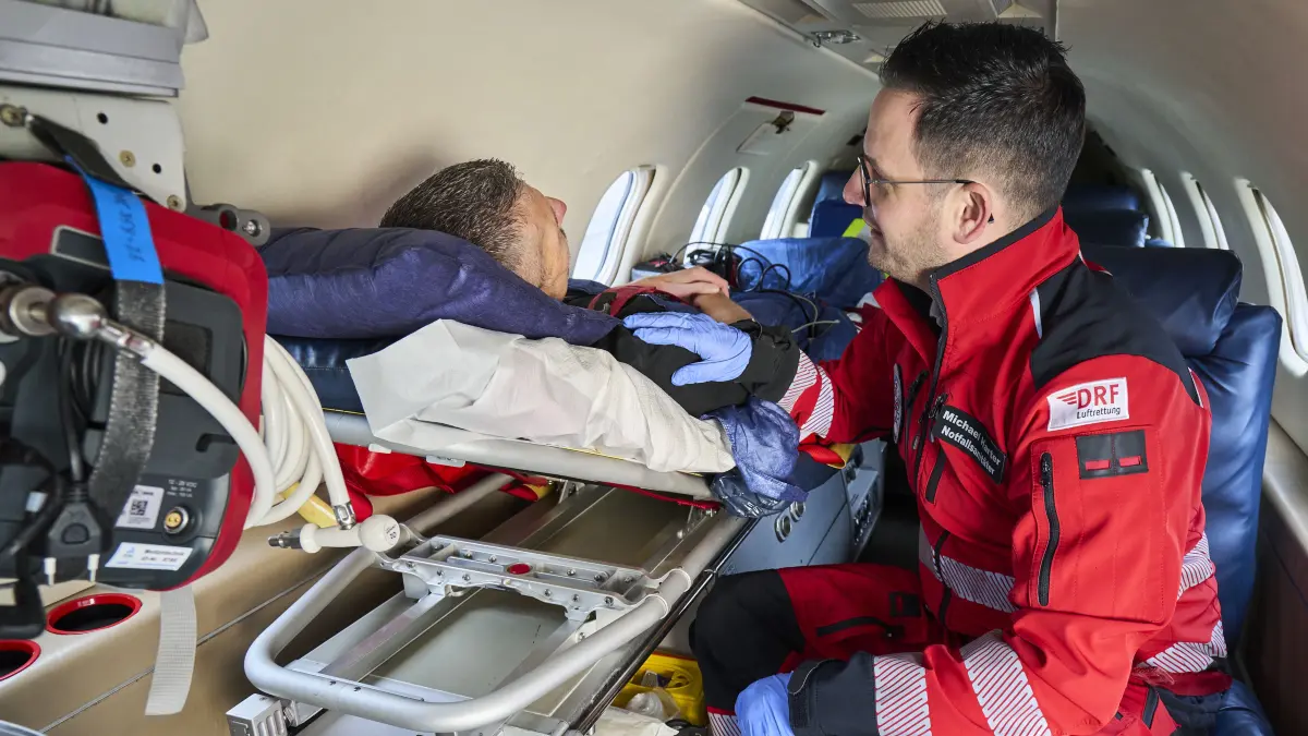 Rettungssanitäter Michael Harter im Einsatz.