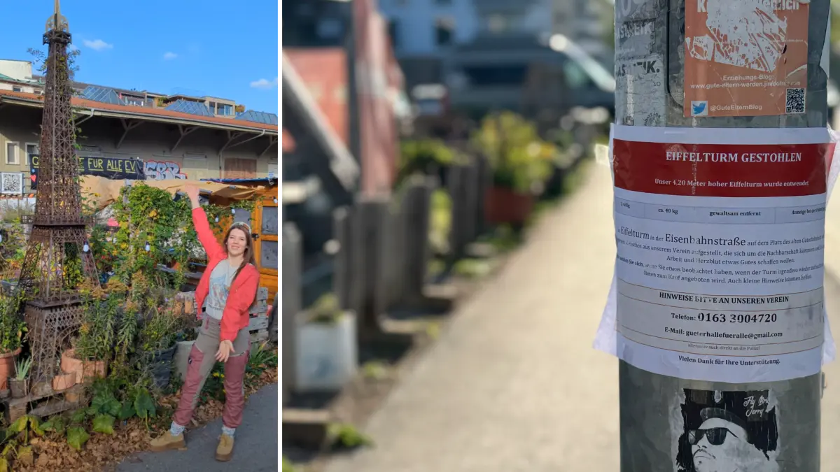 So groß, dass er eigentlich nicht zu übersehen ist: Der gestohlene Tübinger Eiffelturm wird weiter schmerzlich vermisst.