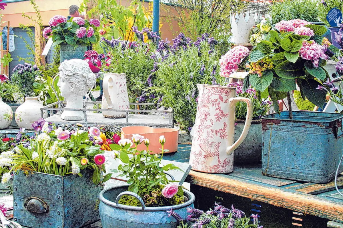 Schafe, Kunst und Garten 2026, Blumenstand⇥Stadt Münsingen