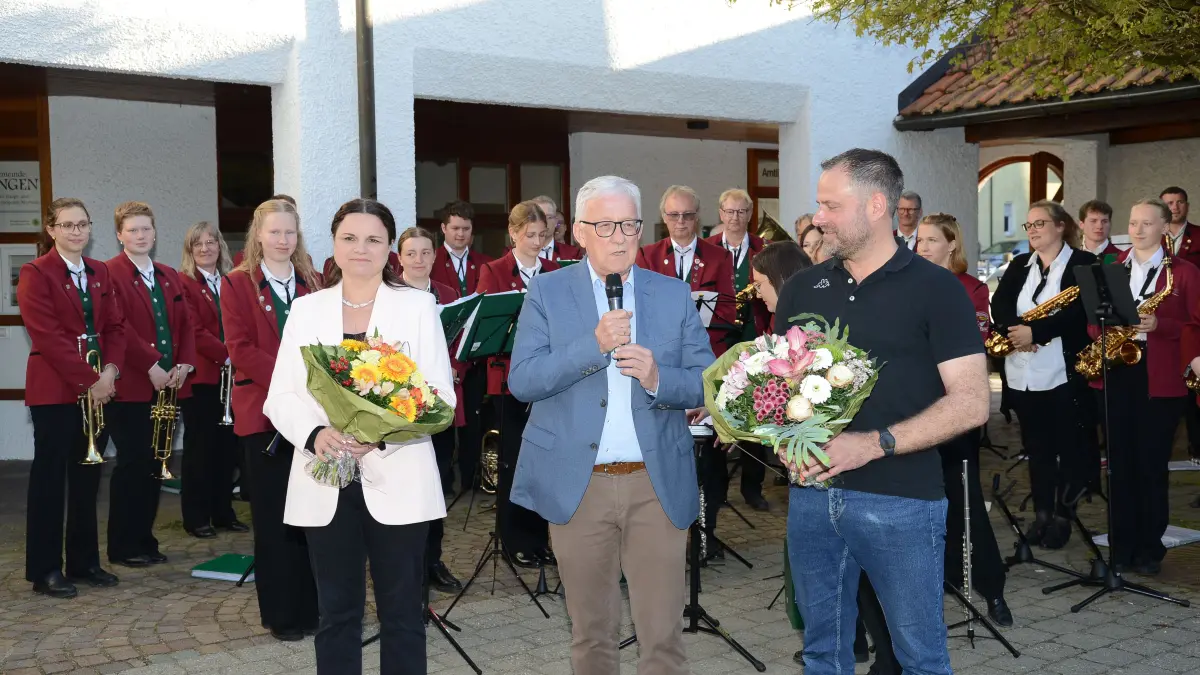 Silke Hirsch (links) tritt am 1. Juli die Nachfolge von Bürgermeister Klemens Betz (Mitte) an. Sie setzte sich im ersten Wahlgang gegen Markus Brandt durch.