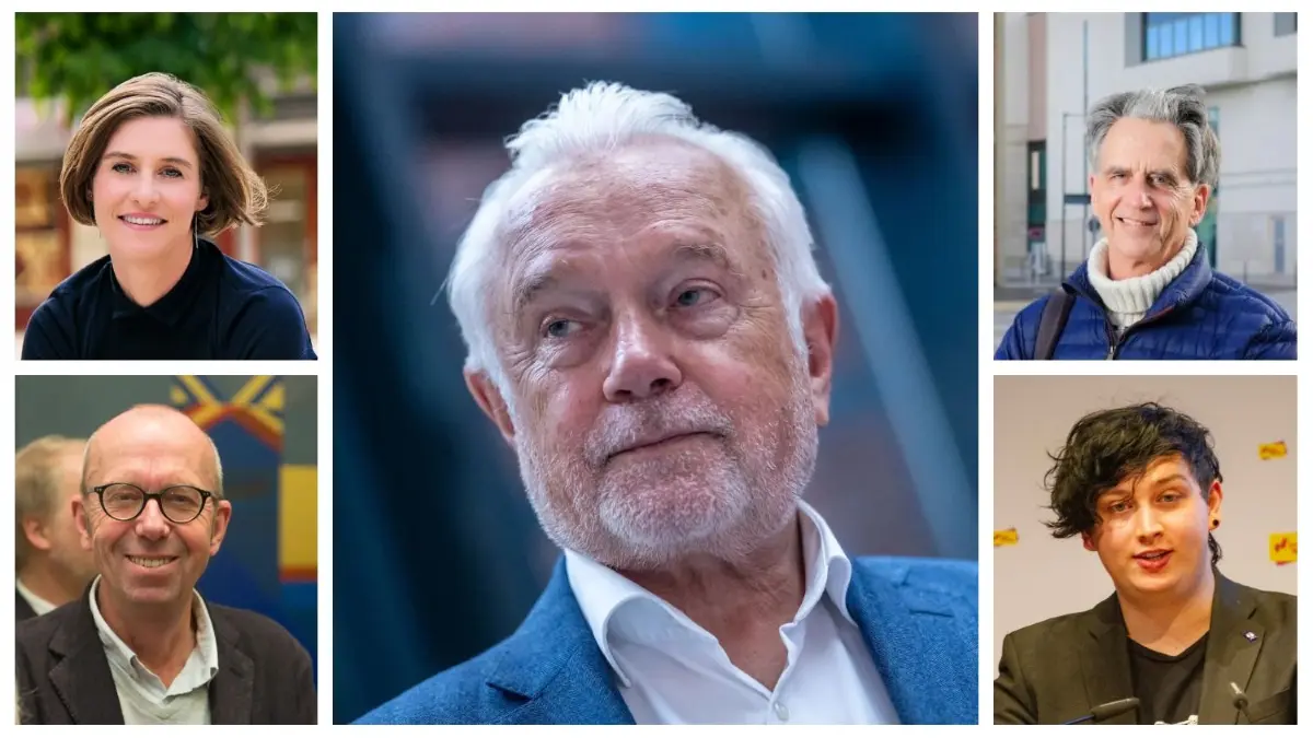 Wolfgang Kubicki will FDP-Vorsitzender werden. Wie sie das finden, sagen Katja Wörz und Ralf Milde (beide links) sowie Alfred Schömig (rechts oben) und Leon Genelin.