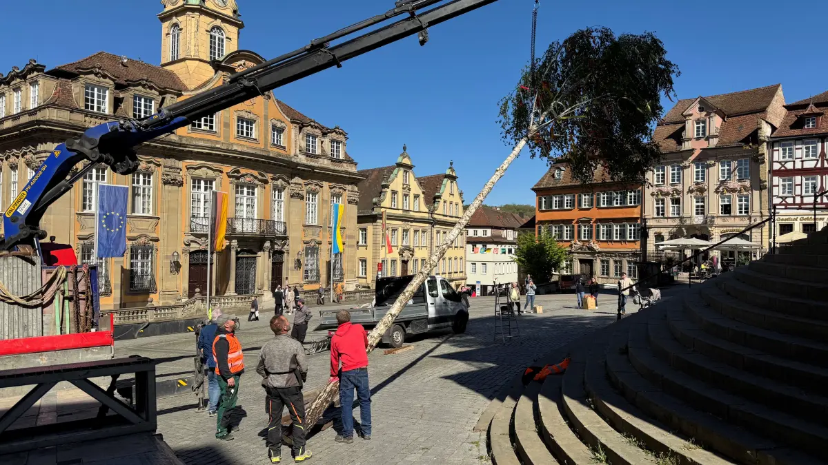 Der Maibaum steht in Hall 2026