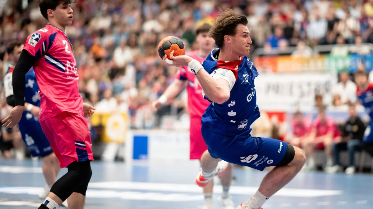 HBW Balingen Weilstetten vs. TSV Bayer Dormagen, Handball, 2. Bundesliga, 30. Spieltag, Saison 2025/2026, 03.05.2026,: Stefan Bauer, (HBW Balingen Weilstetten, #99) ,
HBW Balingen Weilstetten vs. TSV Bayer Dormagen, Handball, 2. Bundesliga, 30. Spieltag, Saison 2025/2026, 03.05.2026,
Eibner-Pressefoto/Andreas Ulmer
