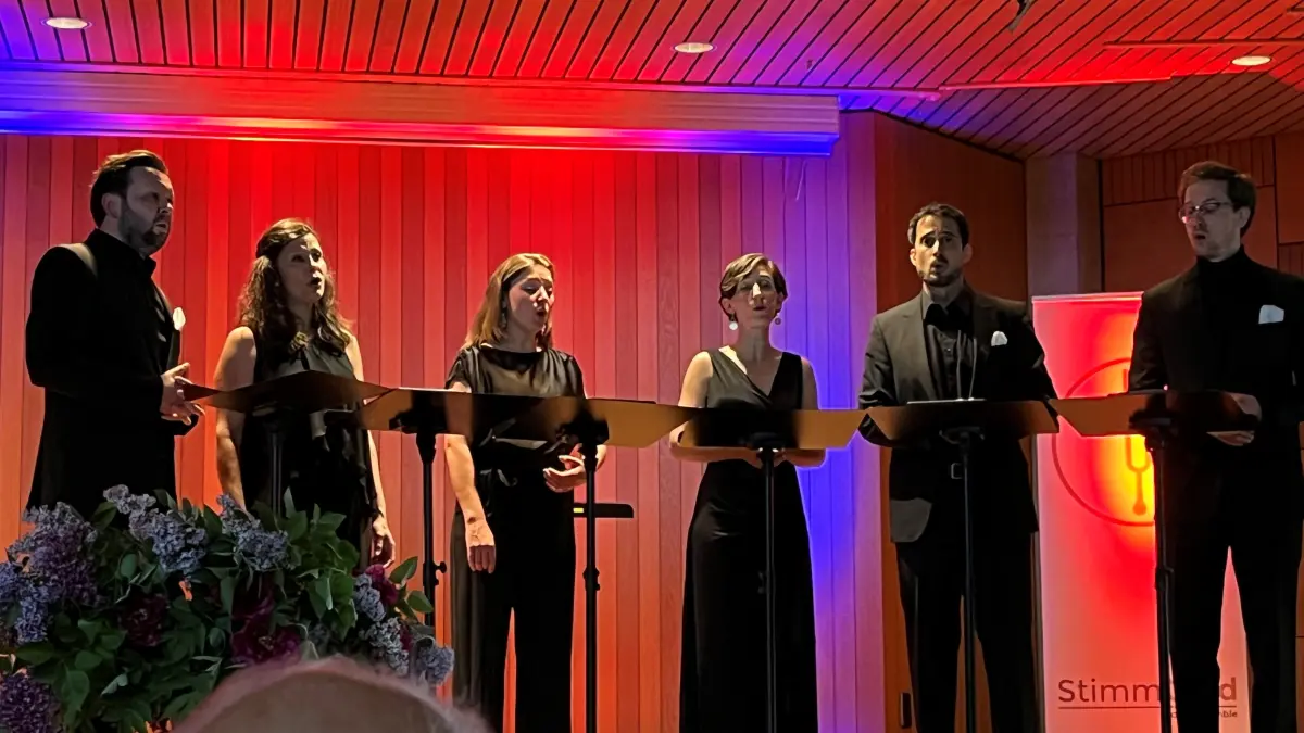 Vokalensemble Stimmgold in der Arche im Sonnenhof Schwäbisch Hall. Veranstalter sind die Kammerkonzerte Schwäbisch Hall.