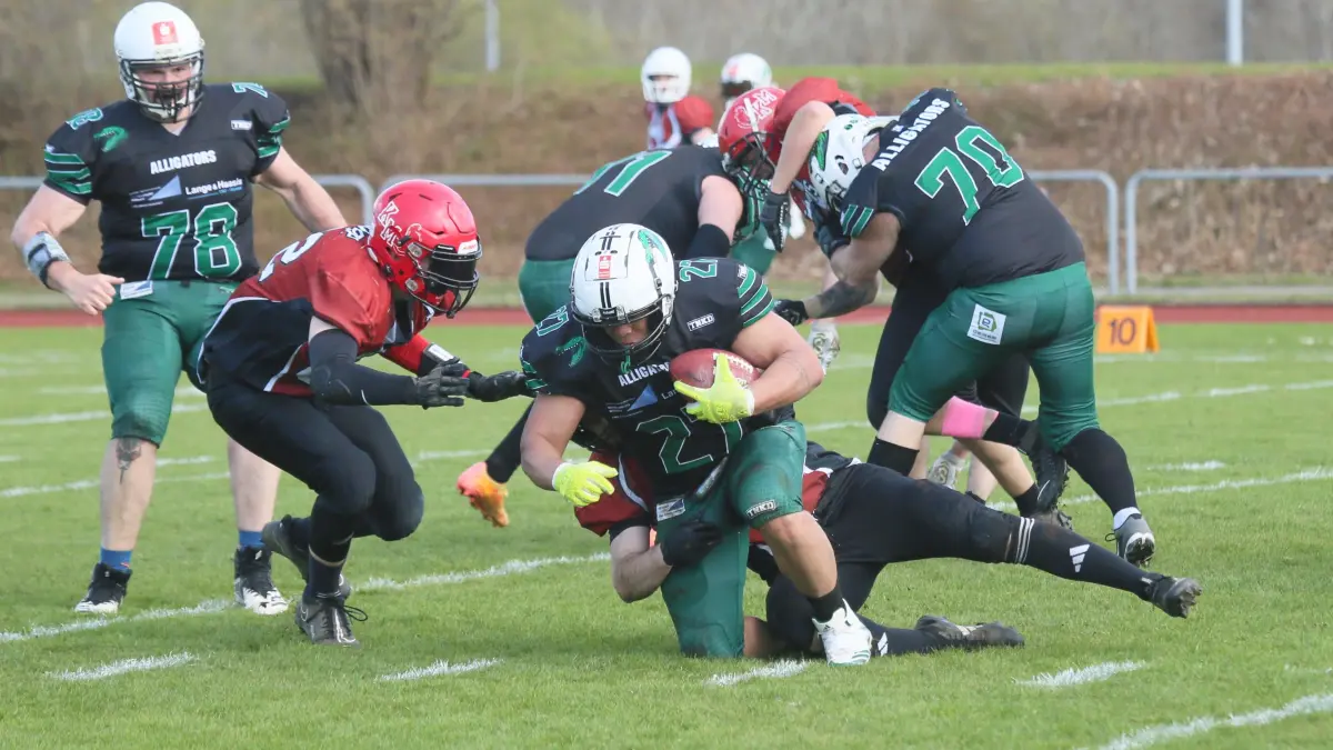Die Albstadt Alligators bleiben in der Football-Bezirksliga weiter ungeschlagen.