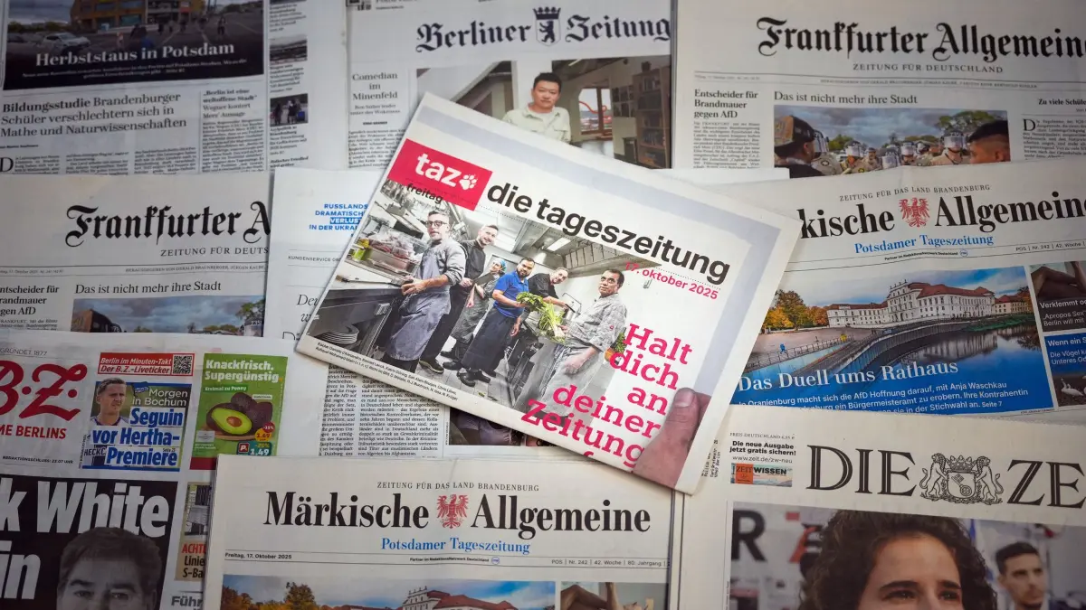 Printausgabe der Zeitung „taz“