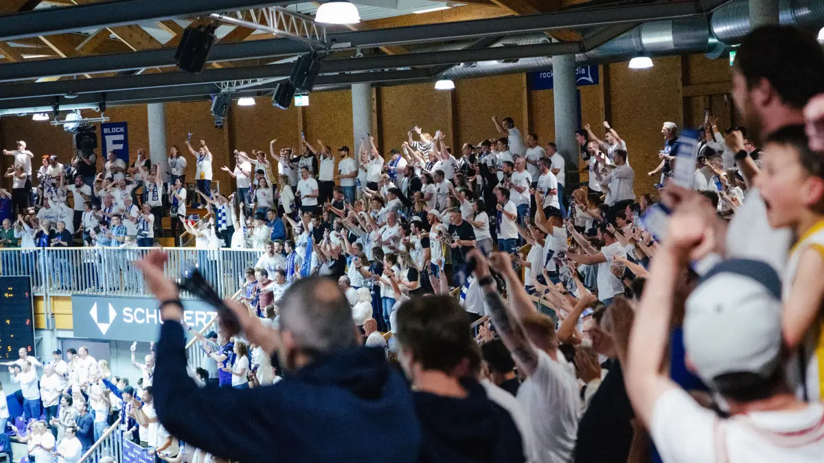 07.05.2026 BARMER 2. BBL - Pro A, Playoffs, Viertelfinale, Spiel 1, HAKRO Merlins Crailsheim vs. Giessen 46ers, Saison 2025/ 2026: _HAKRO MERLINS CRAILSHEIM PLAYOFFS Fans Giessen 46ers