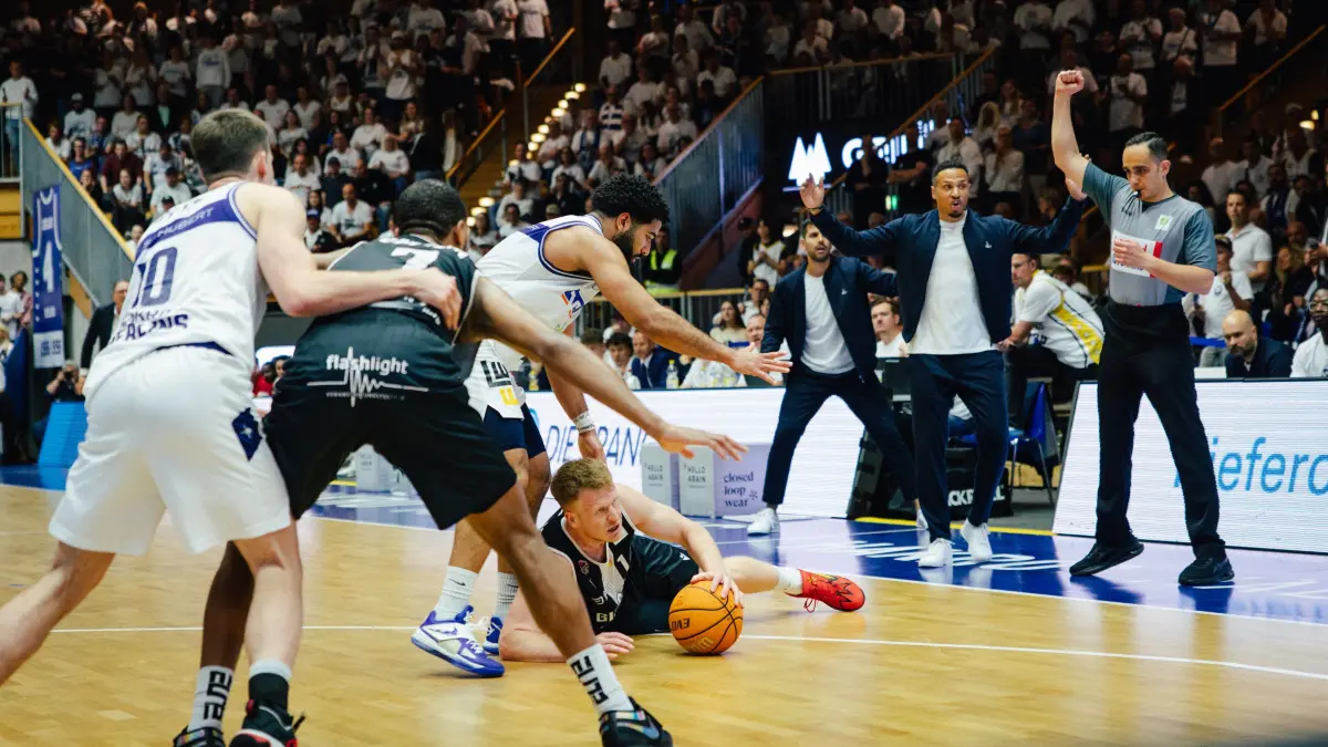 07.05.2026 BARMER 2. BBL - Pro A, Playoffs, Viertelfinale, Spiel 1, HAKRO Merlins Crailsheim vs. Giessen 46ers, Saison 2025/ 2026: _HAKRO MERLINS CRAILSHEIM PLAYOFFS HC David McCray