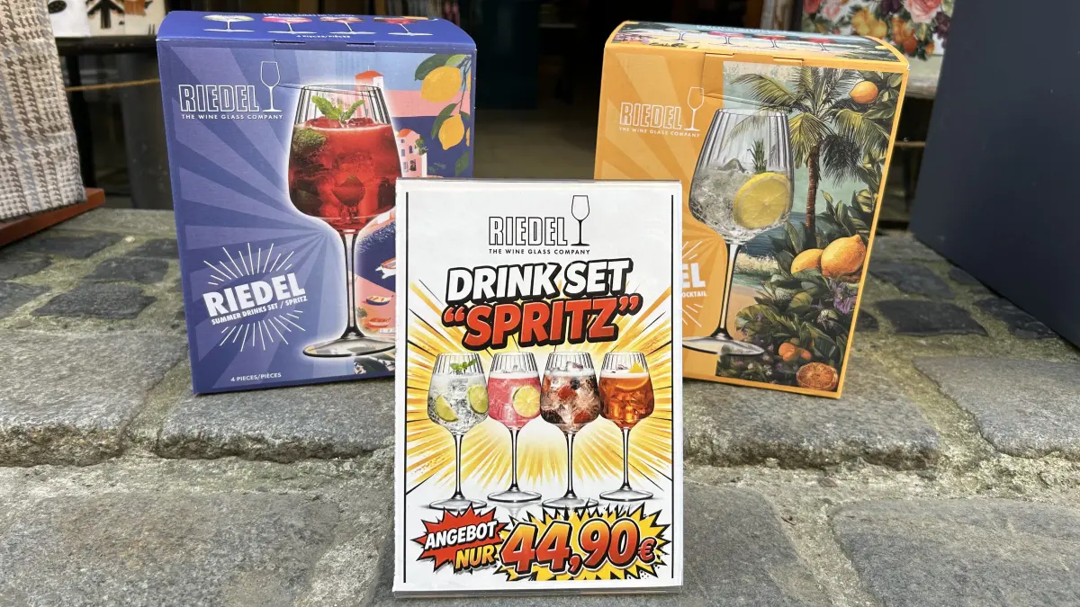 Edle Riedel-Gläser jetzt auch in sommerlichen Sets zu günstigeren Preisen.