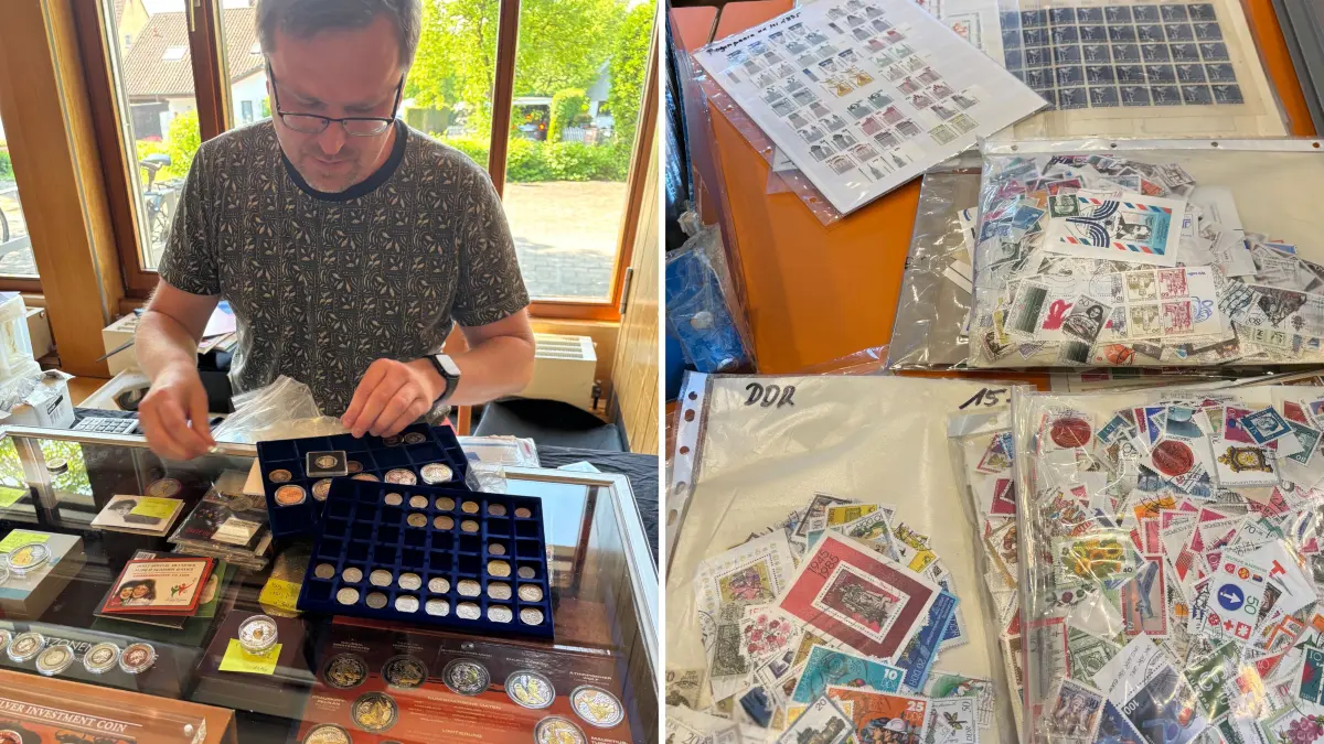 Postwertzeichen-Sammlerverein Göppingen, Briefmarken- und Münzbörse, Miloslav Nozka an seinem Münzstand