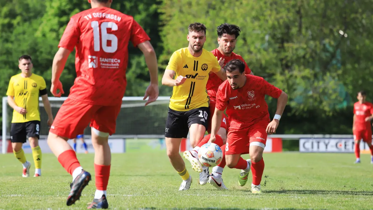 Der TSV Crailsheim (gelb) ist nach der 1:3-Niederlage gegen den TV Oeffingen vom Gegner in der Tabelle der Landesliga 1 überholt worden.