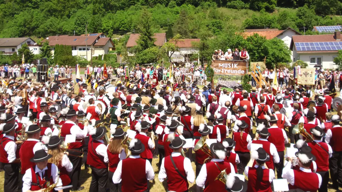 Ein Blick auf den Gesamtchor beim Kreismusikfest in Schmiechen aus dem Jahr 2017. In diesem Jahr werden 2600 Musiker erwartet.