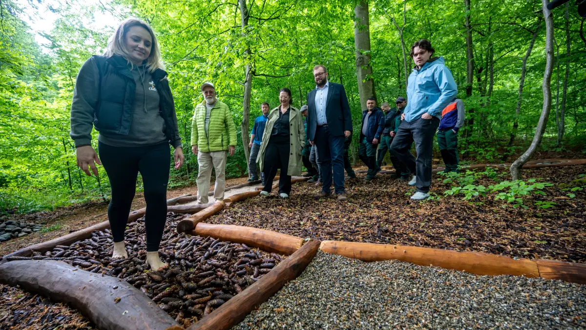 GP Oberholz, Unterhalb Waldmurmelbahn: Eröffnung Kneipp-Pfad, den die SAB gebaut hat