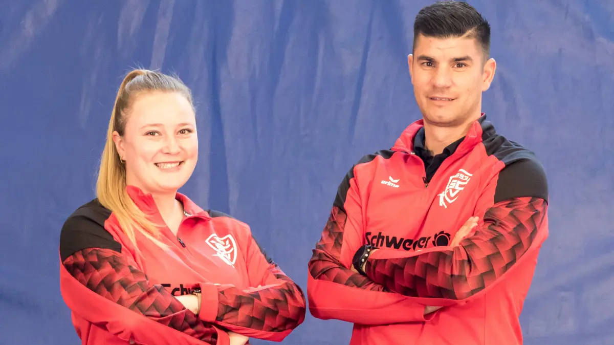 Annabel Jooß und Andras Csuka, das Trainergespann der Vöhringer Handballerinnen.