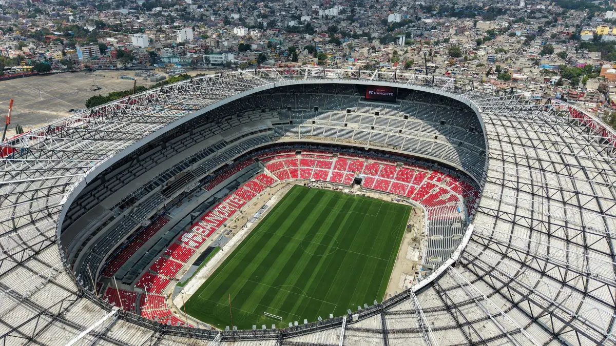 Vorschau Fußball-WM 2026 - Mexiko-Stadt: ARCHIV - 21.03.2026, Mexiko, Mexiko-Stadt: Blick aus der Luft auf das Aztekenstadion. Die Arena (Mexiko-Stadt) ist eine Spielstätte bei der Fußball-WM 2026. Foto: Carlos Santiago/eyepix via ZUMA Press Wire/dpa +++ dpa-Bildfunk +++
