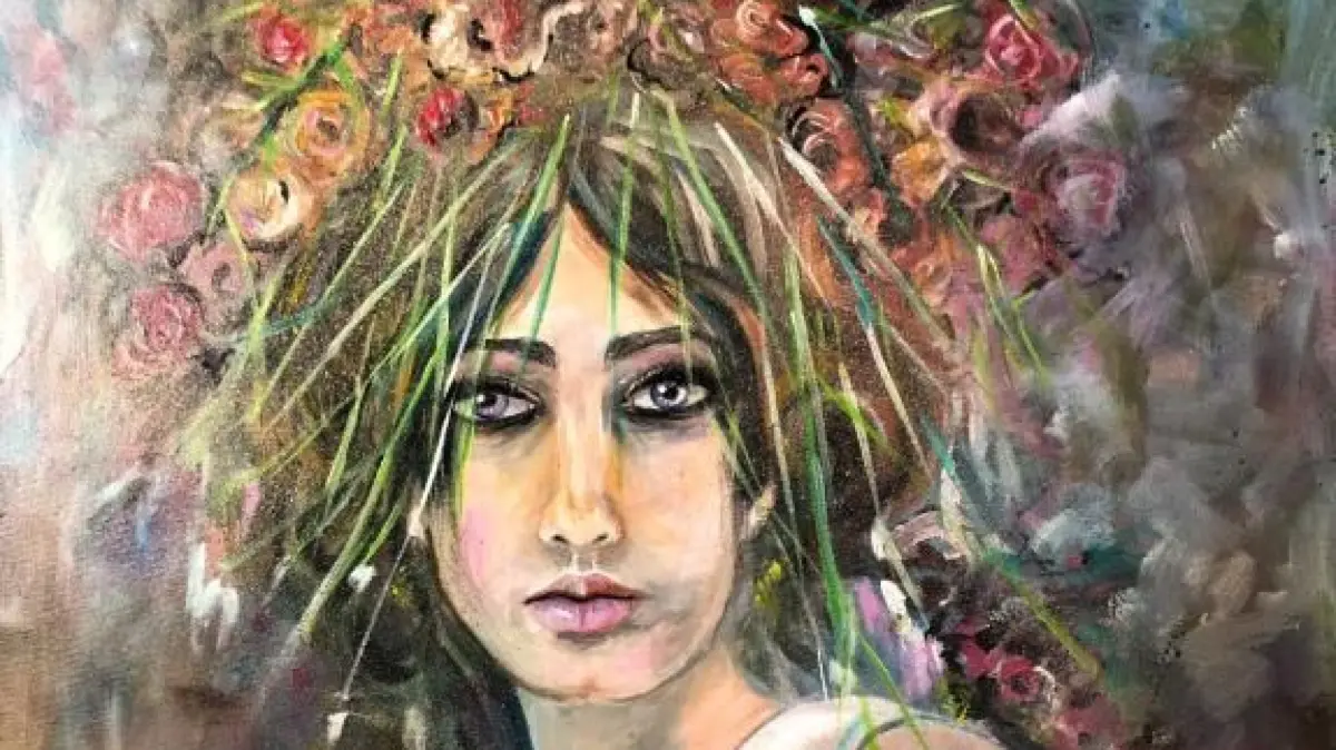 "Mädchen mit Rose im Haar" von Simone Richter