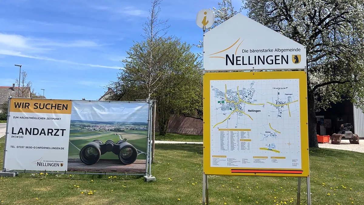 Nellingen - Schild Landarzt gesucht