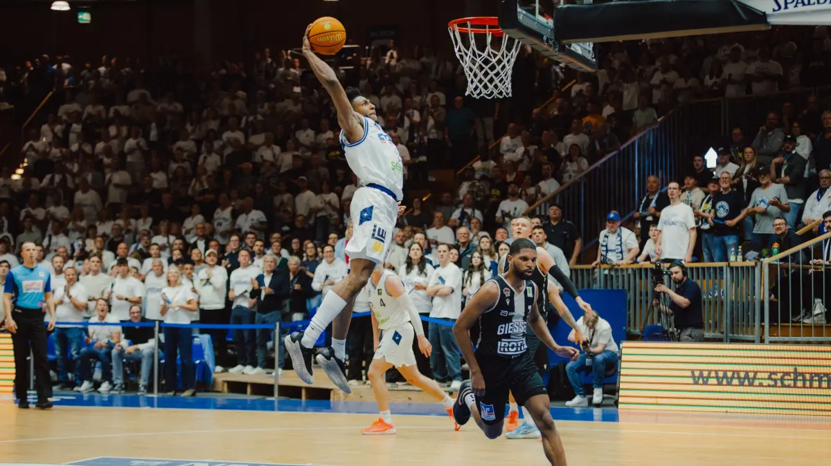 13.05.2026 BARMER 2. BBL - Pro A, Playoffs, Viertelfinale, Spiel 3, HAKRO Merlins Crailsheim vs. Giessen 46ers, Saison 2025/ 2026: Anthony Gaines