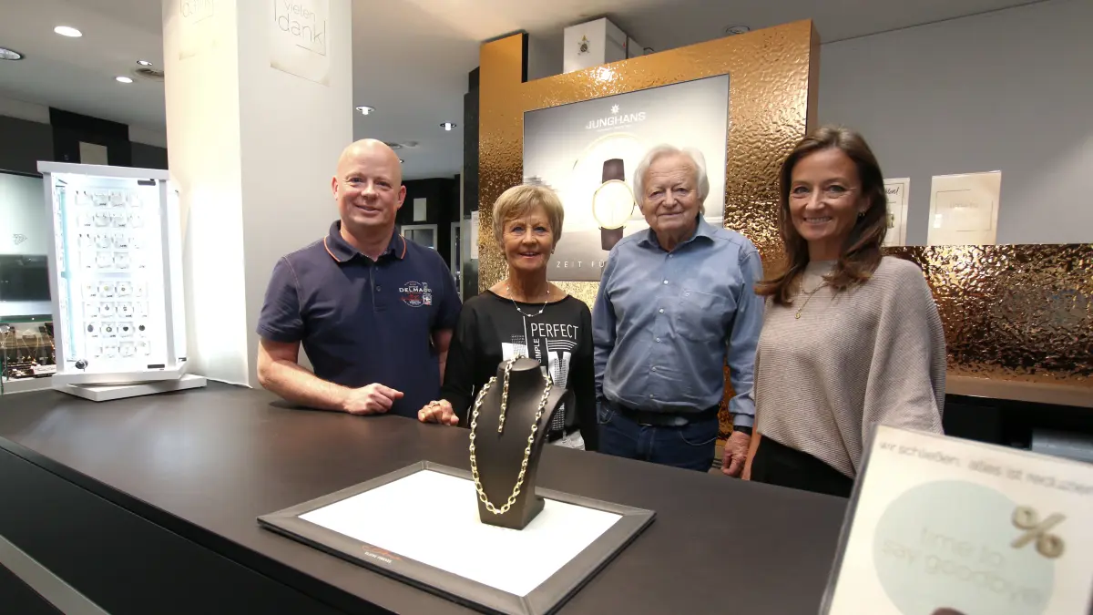 Juwelier Mausner Langenauer Goldschmiede von links: Gerrit Mausner, Antita Mausner, Klaus Mausner, Saskia Birke