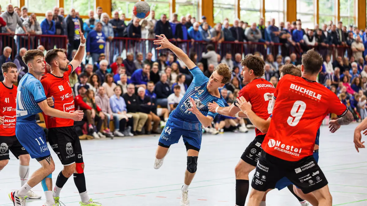 Handball Relegationsturnier Verbandsliga-Aufstieg: Handball Relegationsturnier Verbandsliga-Aufstieg; TV Treffelhausen - TSV Zizishausen;
Niclas Pfeffer (TV Treffelhausen, #44);
14.05.2026; Alb-Sporthalle, Böhmenkirch.
Foto: Thomas Madel