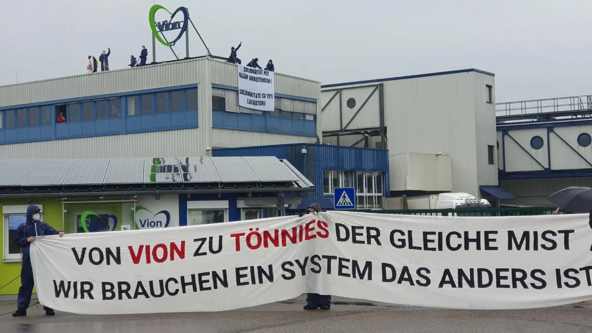 Protestaktion Vion Schlachthof: Protestaktion Vion Schlachthof