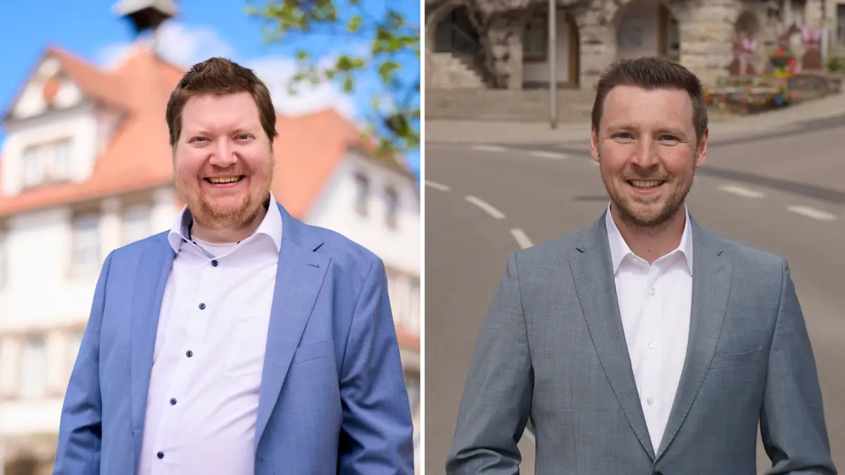 Jonas Mauch (links) und Kevin Leiser gehen in die Stichwahl in Gerabronn.