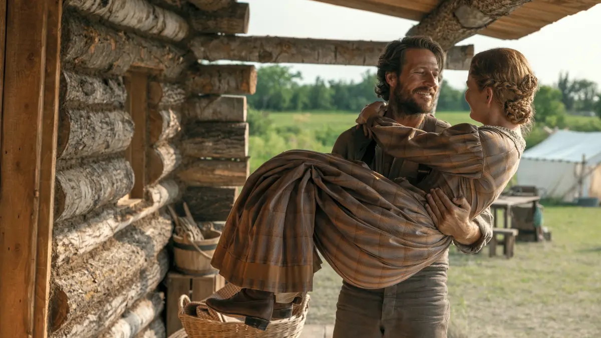Charles Ingalls (Luke Bracey) und Caroline Ingalls (Crosby Fitzgerald)